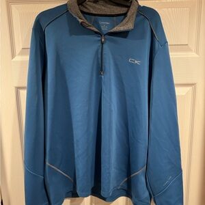 Calvin Klein Blue Lightweight athletic pullover Shirt Jacket 1/4 zip Mens XL